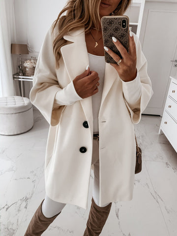 Ivory Tailored Oversized Coat | Warm Quiet Elegance