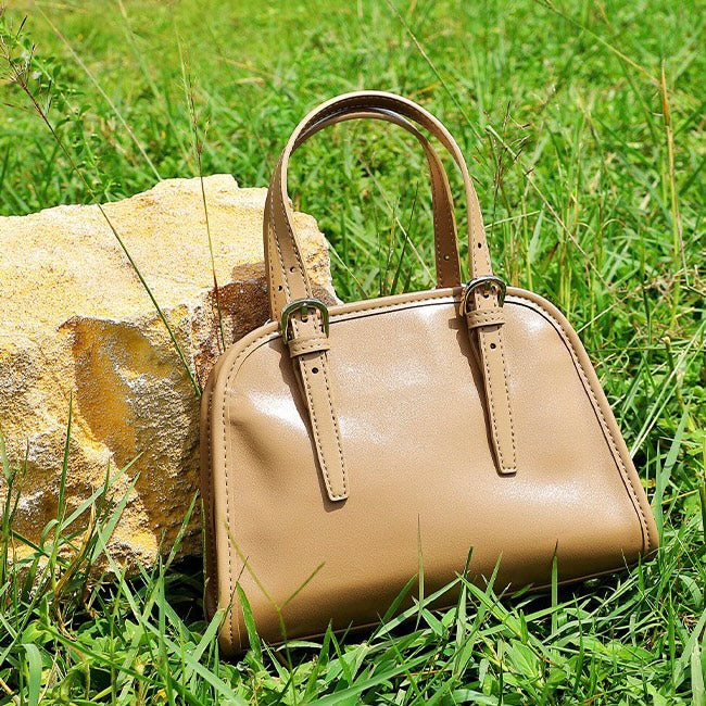 Genuine Leather Bowling Shoulder Bag | Effortless Commuter Large Capacity