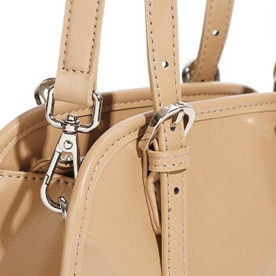 Genuine Leather Bowling Shoulder Bag | Effortless Commuter Large Capacity