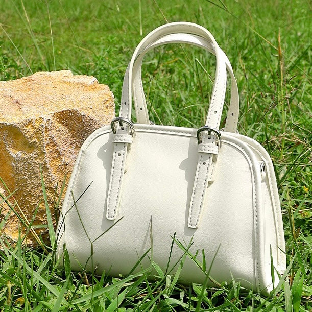 Genuine Leather Bowling Shoulder Bag | Effortless Commuter Large Capacity