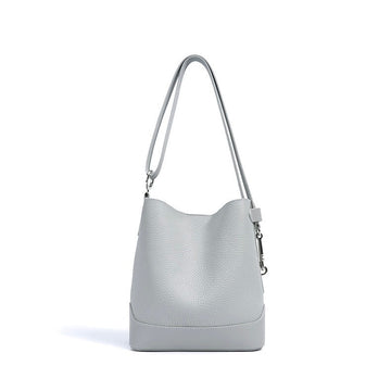 Genuine Lychee Grain Leather Bucket Crossbody Bag | Effortless Elegance