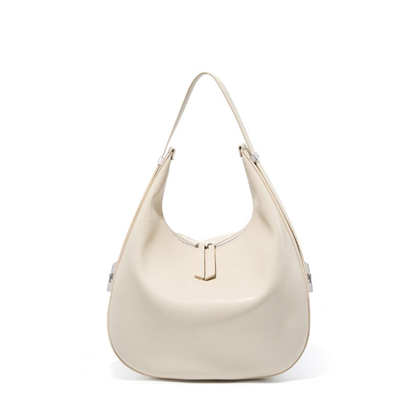Genuine Leather Crescent Underarm Shoulder Handbag | Effortless Minimalist Elegance