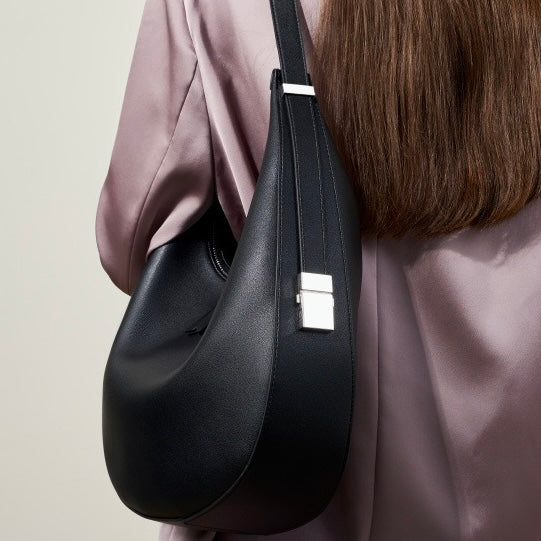 Genuine Leather Crescent Underarm Shoulder Handbag | Effortless Minimalist Elegance