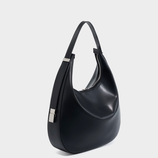 Genuine Leather Crescent Underarm Shoulder Handbag | Effortless Minimalist Elegance