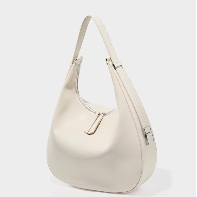 Genuine Leather Crescent Underarm Shoulder Handbag | Effortless Minimalist Elegance