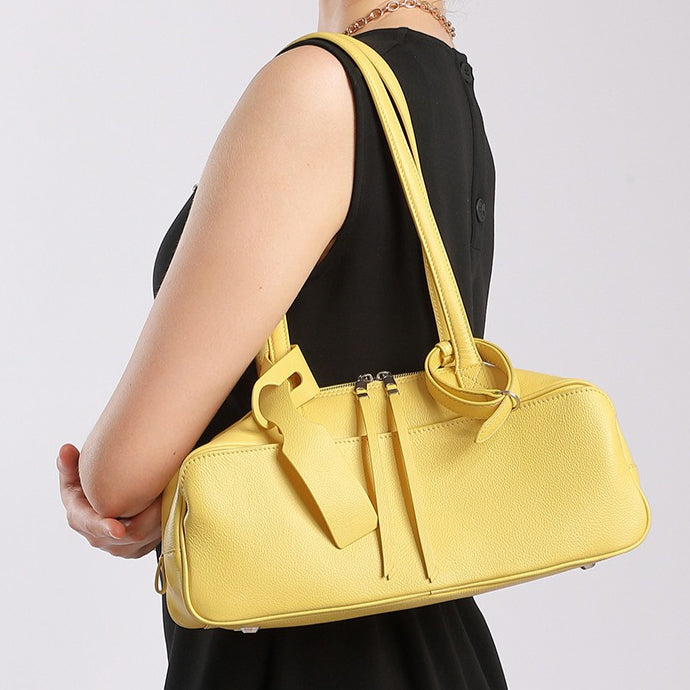 Women’s Genuine Pebbled Leather Shoulder Handbag | Effortless Everyday Elegance