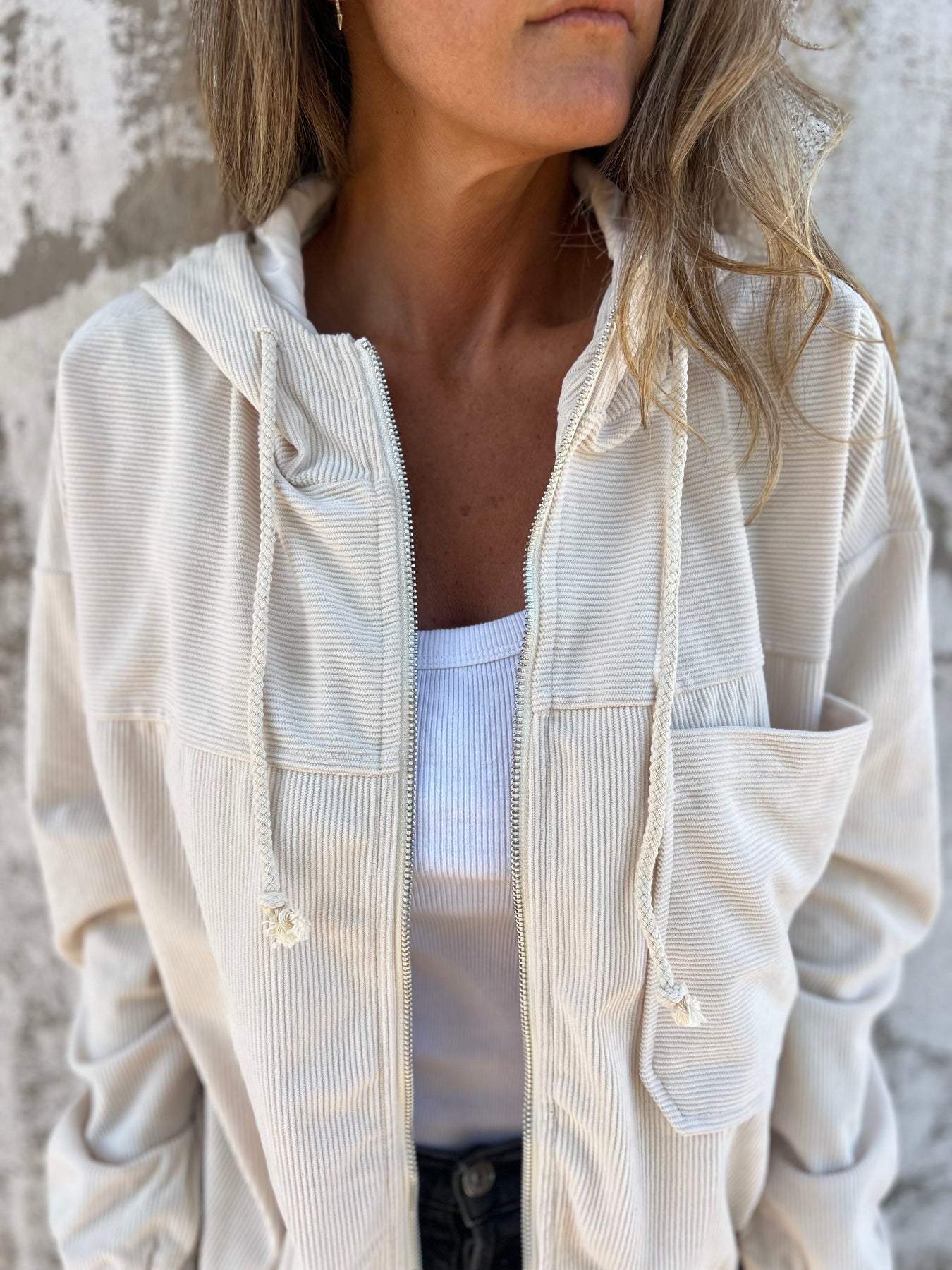 Lightweight Hooded Zip-Up Jacket | Refined Spring Everyday Ease