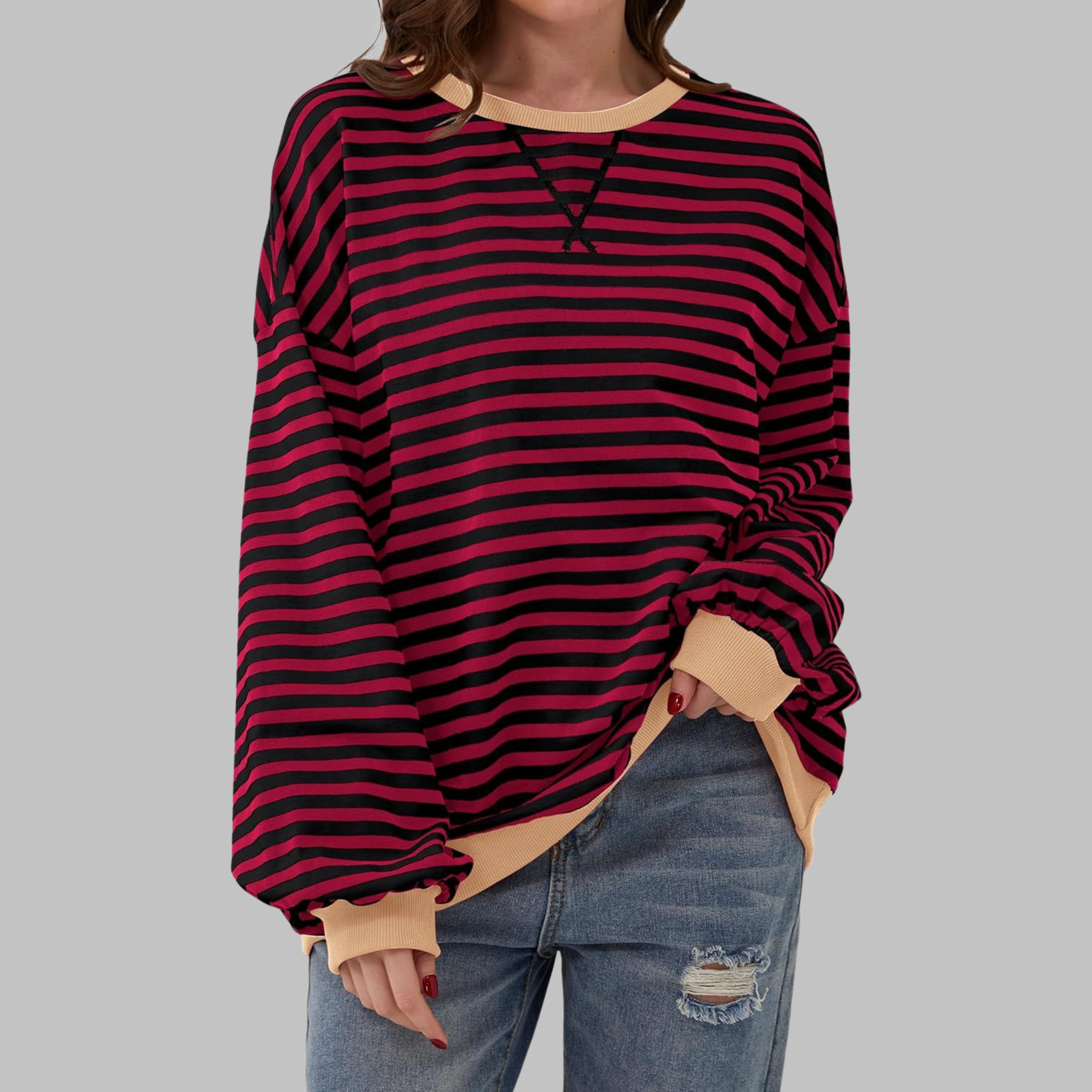 Casual Striped Sweatshirt | Effortless Weekend-to-Weekday Polish