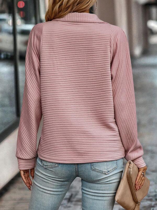 Knit Zip-Up V-Neck Sweater | Effortless All-Season Comfort