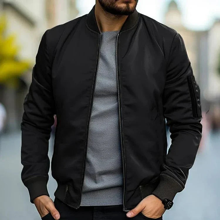 Men’s Zip-Up Bomber Jacket | Summer-Ready Modern Street Elegance