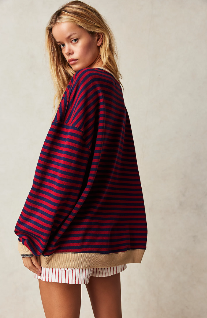Oversized Striped Knit Jumper | Effortless Cozy Everyday Elegance