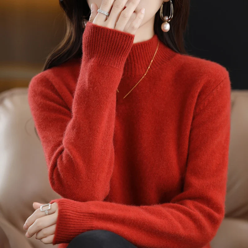 Lightweight Knit Jumper | Slim Mock-Neck Effortless Luxury