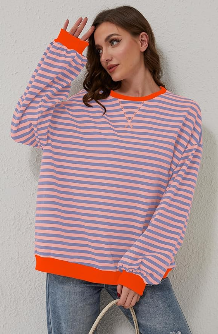 Oversized Striped Knit Jumper | Effortless Cozy Everyday Elegance