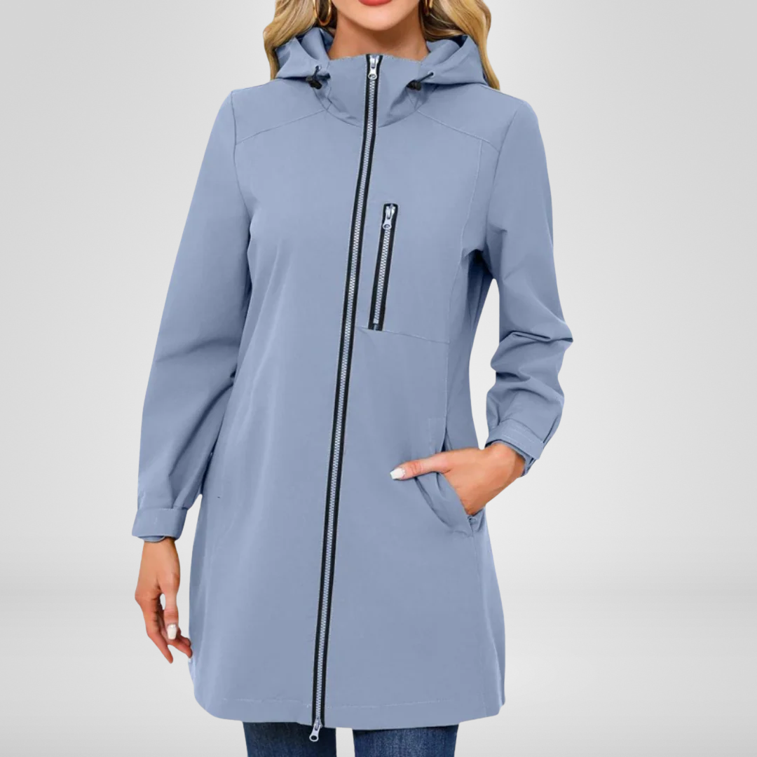 Long Waterproof Jacket | Effortless Longline Elegance, Stay-Dry Confidence