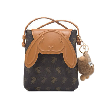 Vintage Print Rabbit Flip-Top Women’s Phone Crossbody Bag | Understated Luxury
