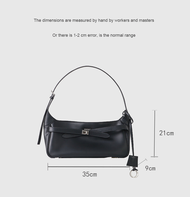 Women’s Waxed Calfskin Crossbody Baguette Bag | Effortless Vintage Grace