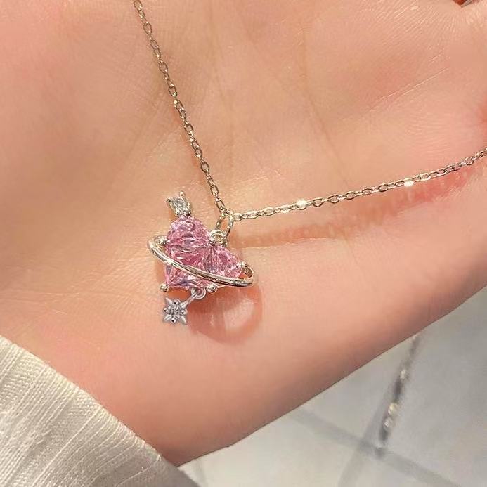 Rose Diamond Heart Whisper Necklace | Understated Romantic Brilliance