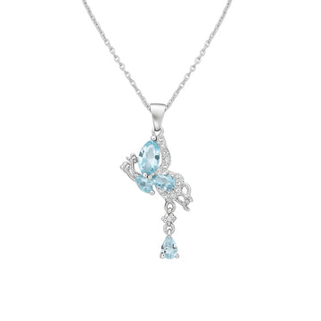 Women’s Blue Butterfly Necklace | Effortless Ethereal Winged Elegance