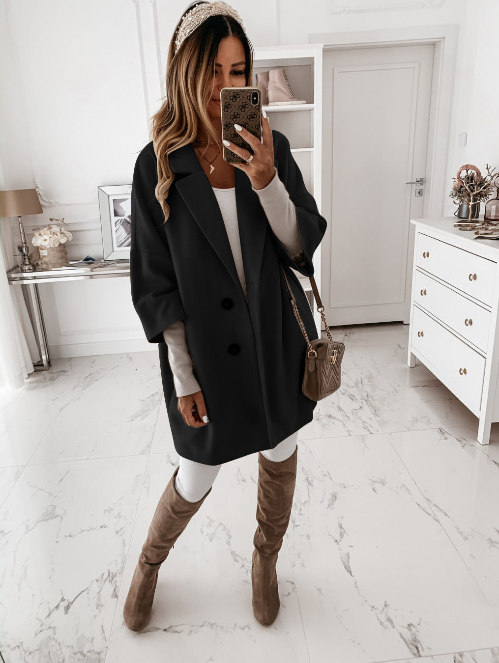 Ivory Tailored Oversized Coat | Warm Quiet Elegance