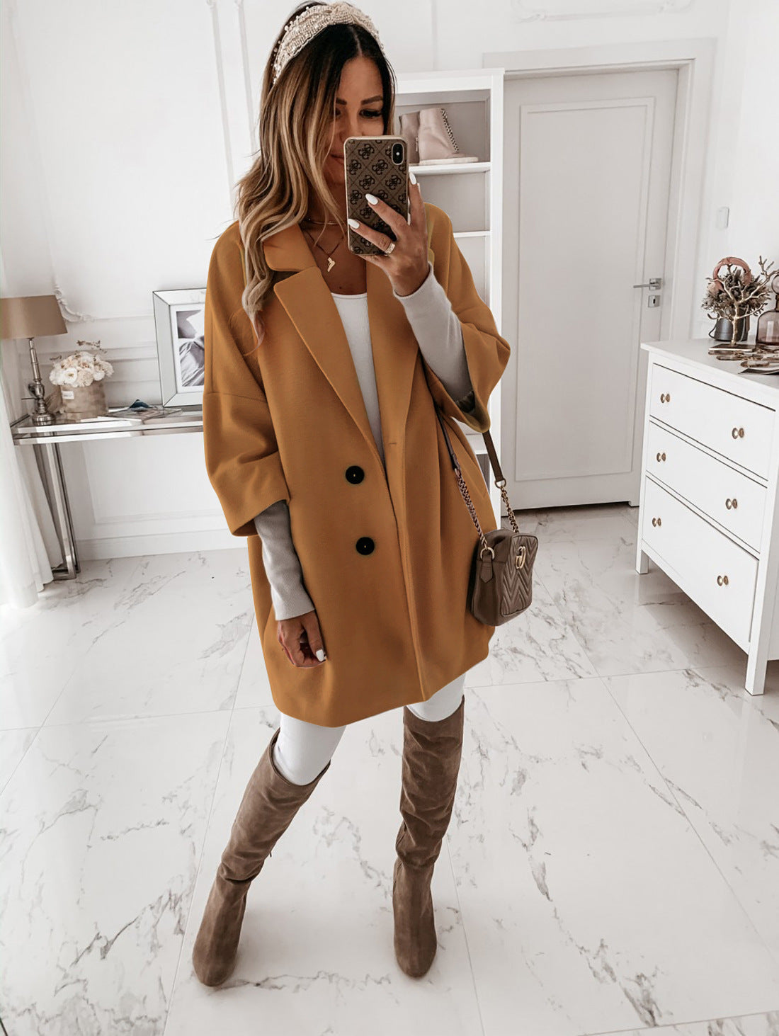 Ivory Tailored Oversized Coat | Warm Quiet Elegance