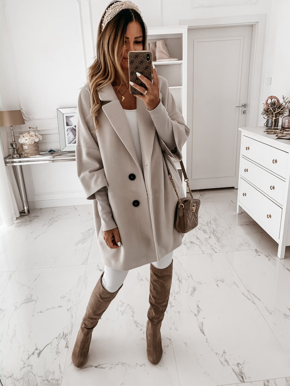 Ivory Tailored Oversized Coat | Warm Quiet Elegance