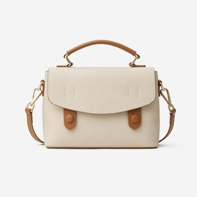 Women’s Luxury Pebbled Leather Top-Handle Bag | Cloud Charm Elegance