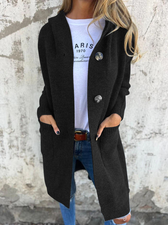 Soft Knit Long Buttoned Cardigan | Flattering Longline Layering Elegance