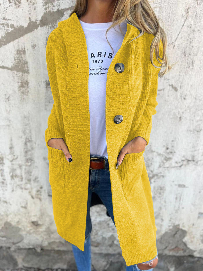 Soft Knit Long Buttoned Cardigan | Flattering Longline Layering Elegance