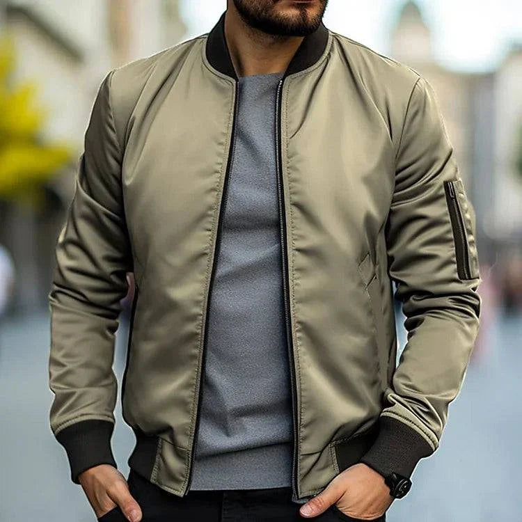 Men’s Zip-Up Bomber Jacket | Summer-Ready Modern Street Elegance
