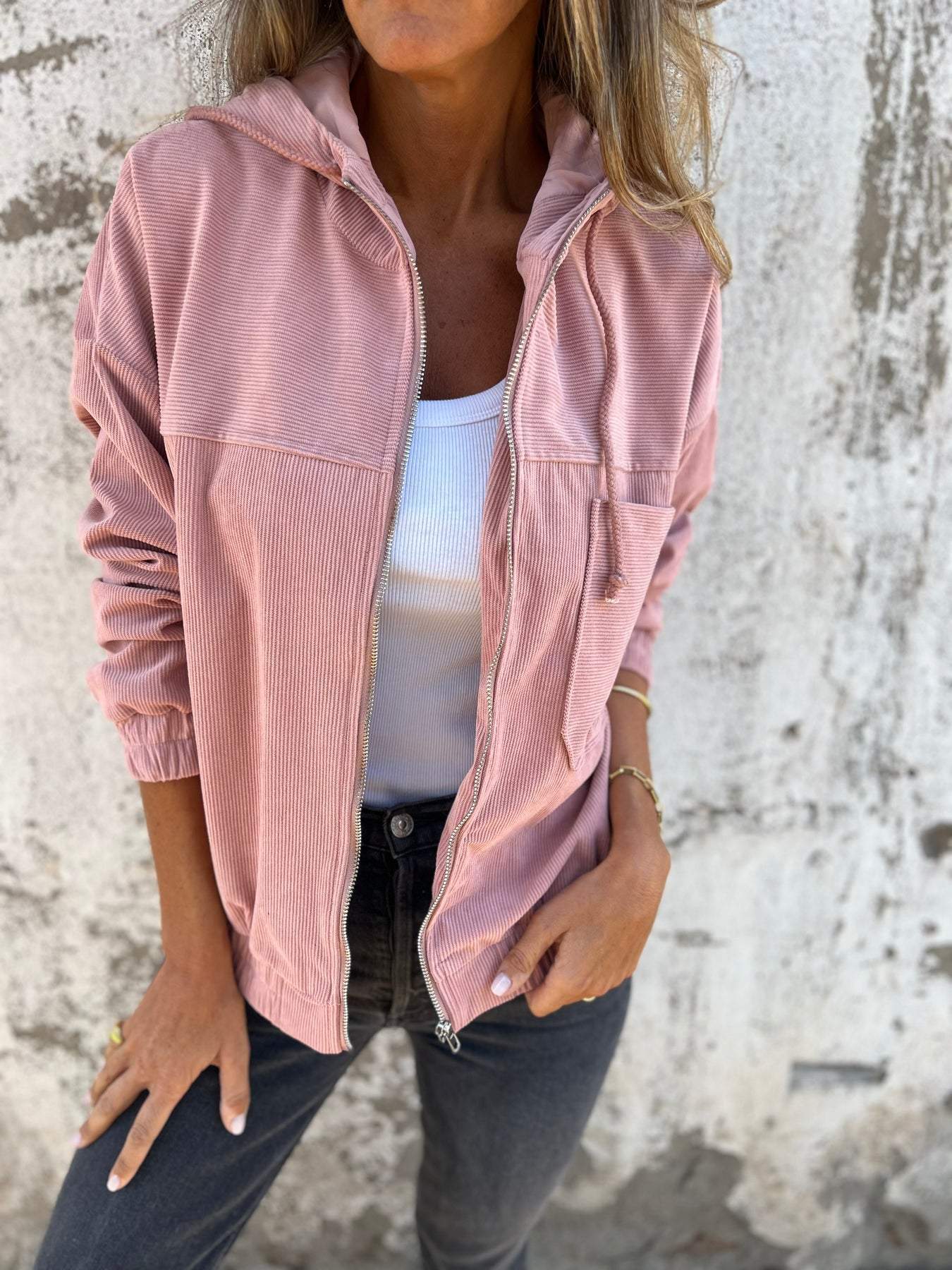 Lightweight Hooded Zip-Up Jacket | Refined Spring Everyday Ease