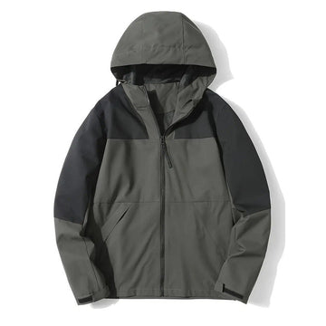 Men’s Two-Tone Hooded Windbreaker | Refined All-Season Urban Ease