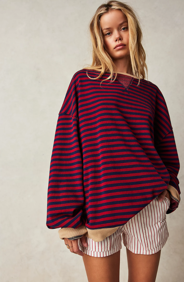 Oversized Striped Knit Jumper | Effortless Cozy Everyday Elegance