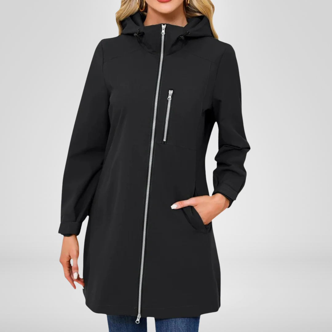 Long Waterproof Jacket | Effortless Longline Elegance, Stay-Dry Confidence