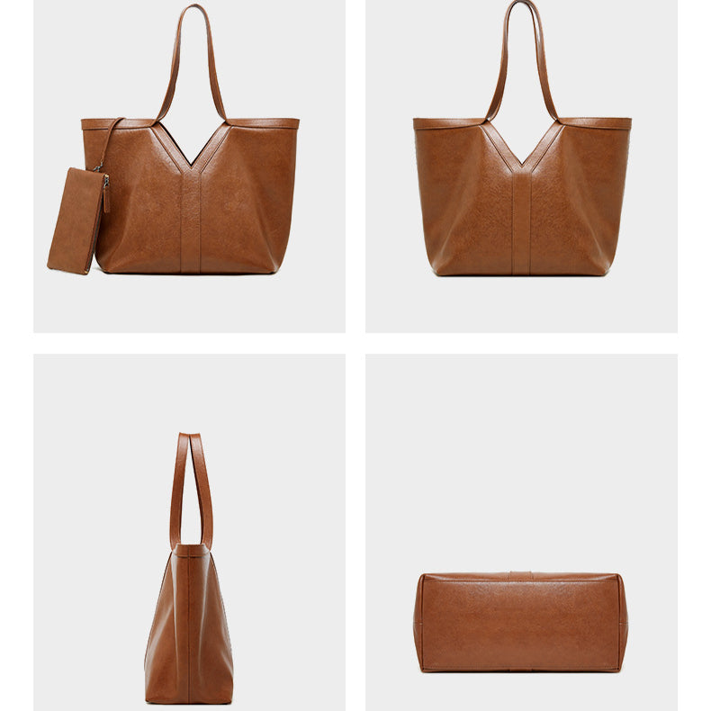 Women’s Genuine Leather Tote Bag | Effortless Autumn Elegance