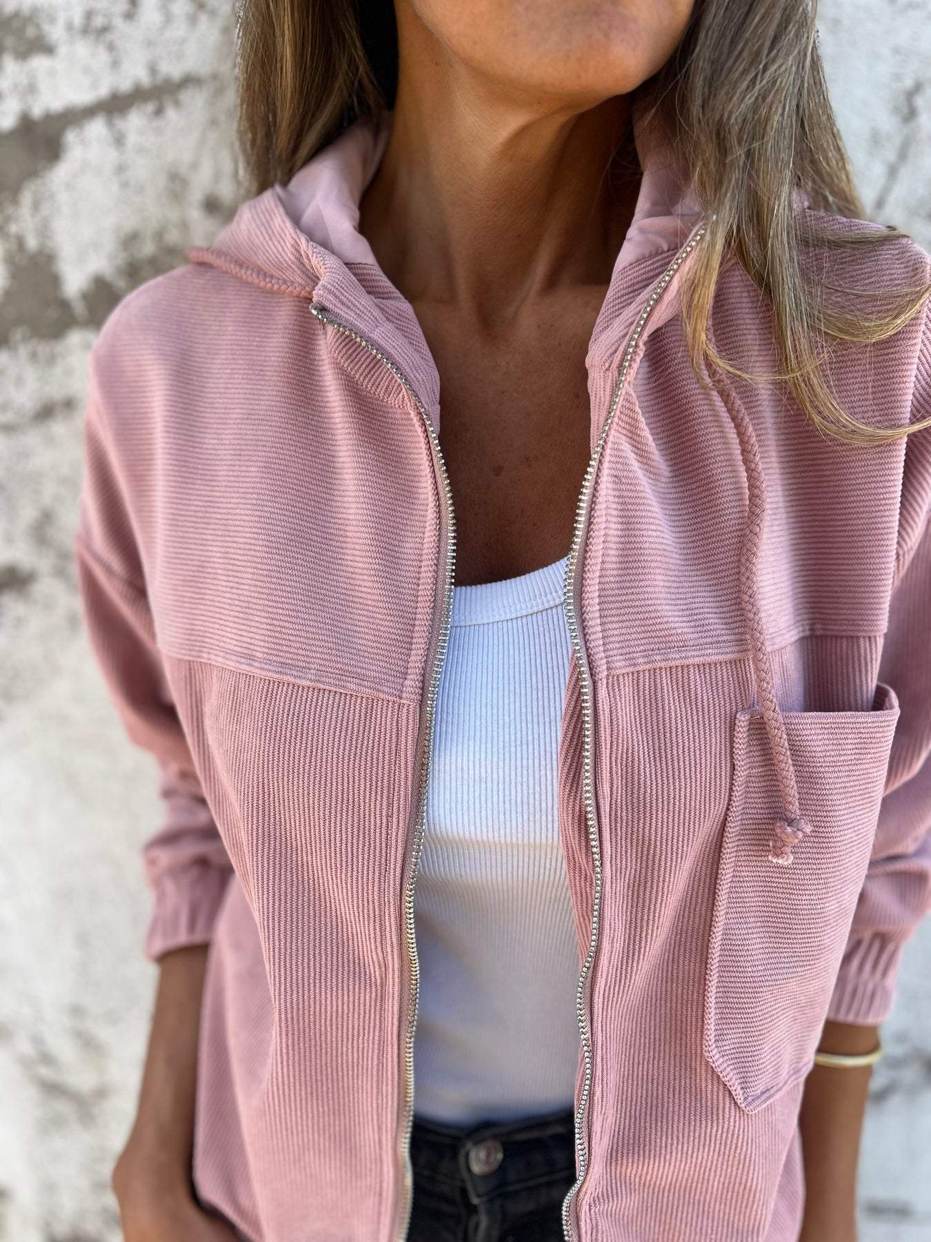 Lightweight Hooded Zip-Up Jacket | Refined Spring Everyday Ease