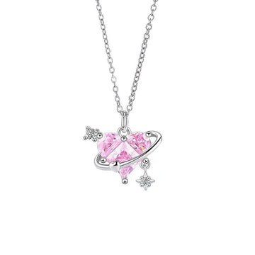 Rose Diamond Heart Whisper Necklace | Understated Romantic Brilliance