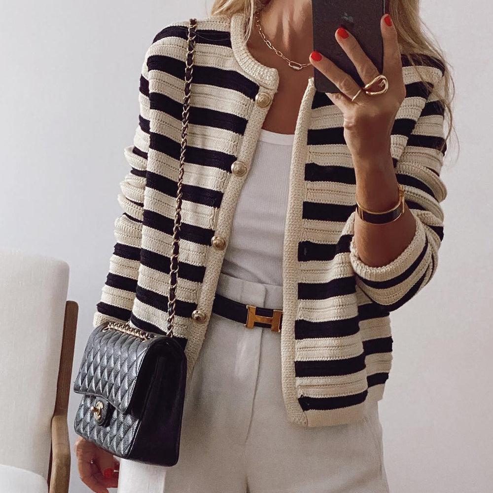 Striped Knit Cardigan | Ultra-Soft Warmth and Effortless Elegance