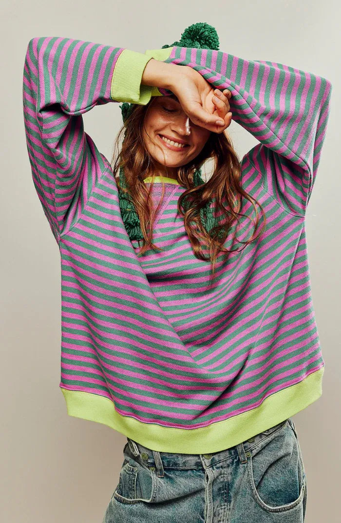 Oversized Striped Knit Jumper | Effortless Cozy Everyday Elegance