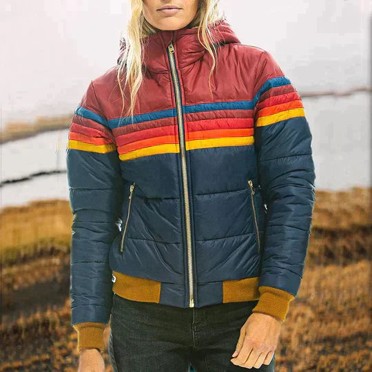 Padded Colourblock Spring Jacket | Effortless Warmth and Quiet Colour