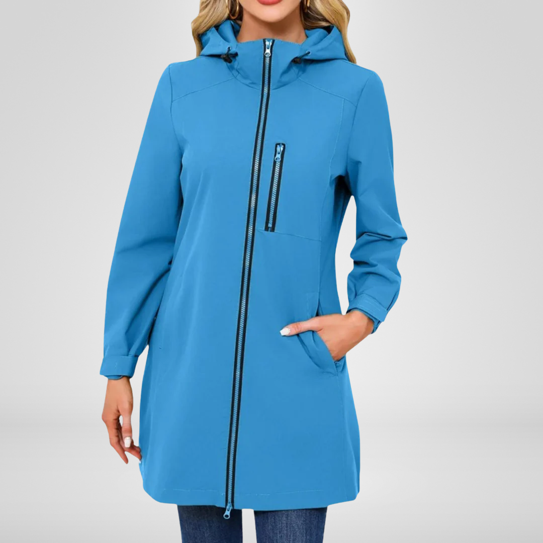 Long Waterproof Jacket | Effortless Longline Elegance, Stay-Dry Confidence