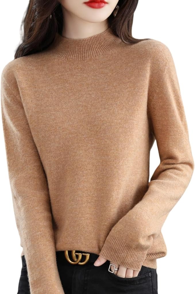 Lightweight Knit Jumper | Slim Mock-Neck Effortless Luxury