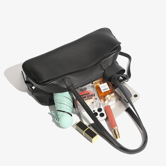 Women’s Genuine Pebbled Leather Shoulder Handbag | Effortless Everyday Elegance
