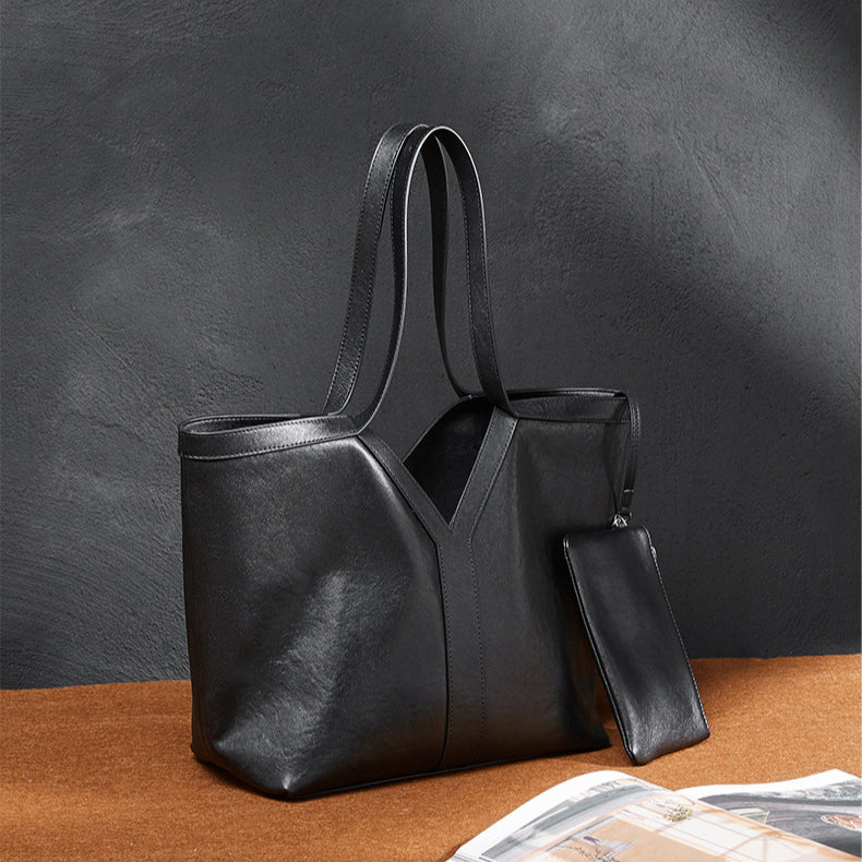 Women’s Genuine Leather Tote Bag | Effortless Autumn Elegance
