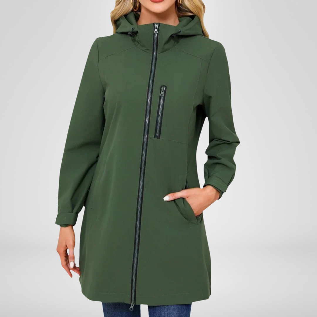 Long Waterproof Jacket | Effortless Longline Elegance, Stay-Dry Confidence