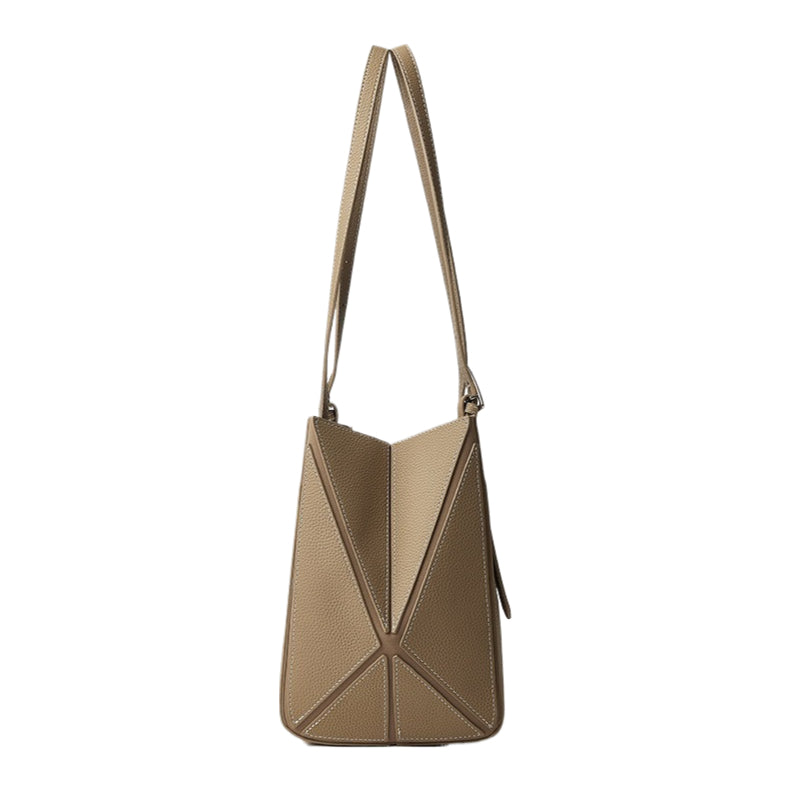 Women’s Camel Textured Leather Shoulder Tote | Effortless Elegance