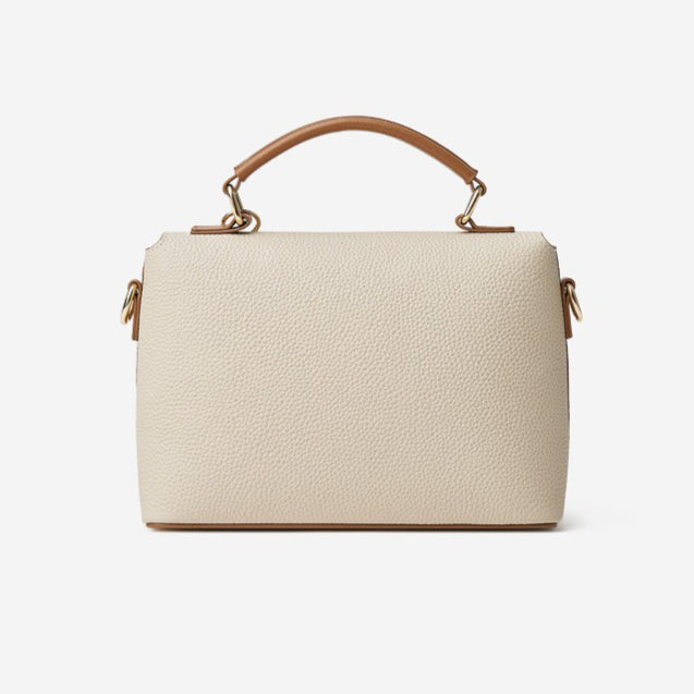 Women’s Luxury Pebbled Leather Top-Handle Bag | Cloud Charm Elegance