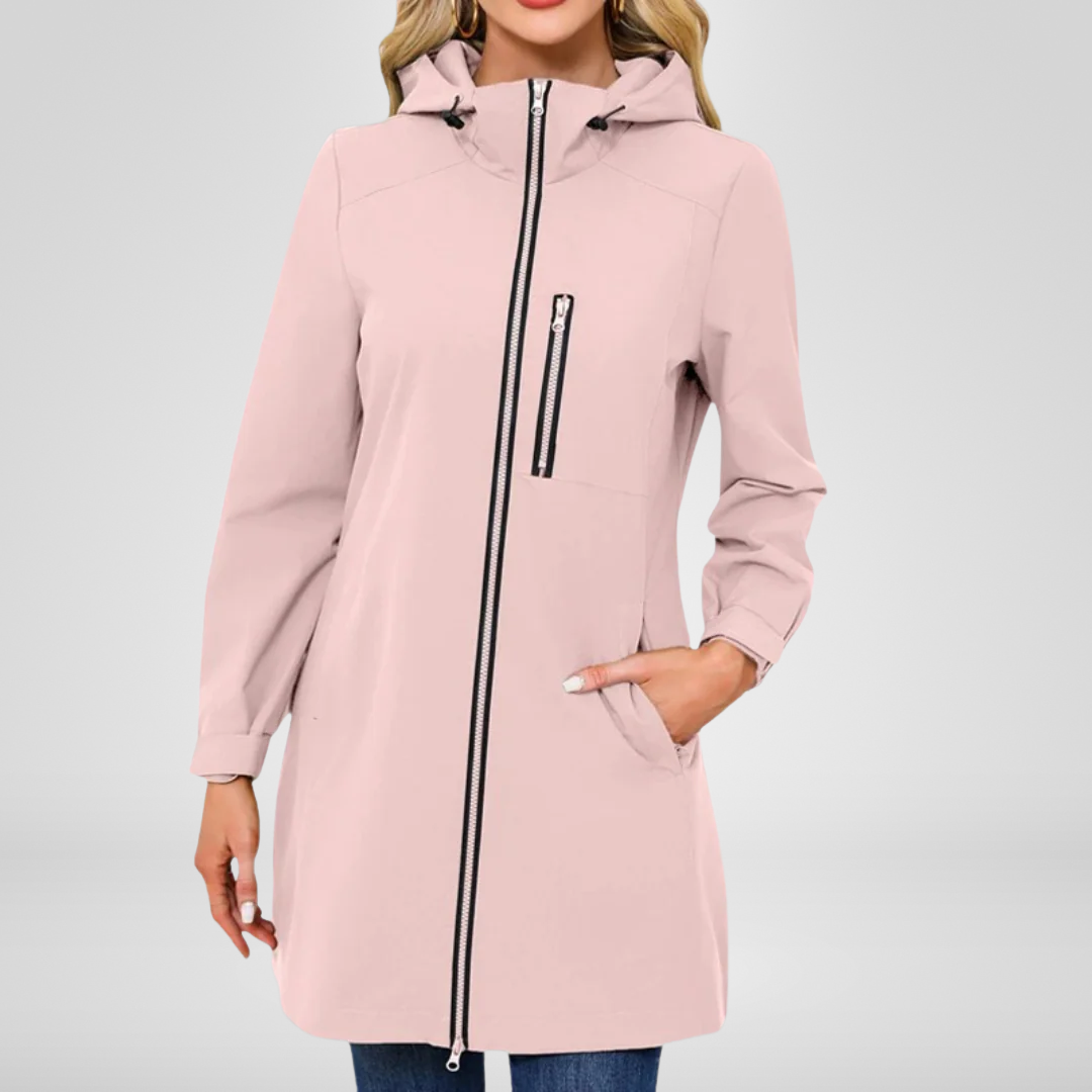 Long Waterproof Jacket | Effortless Longline Elegance, Stay-Dry Confidence