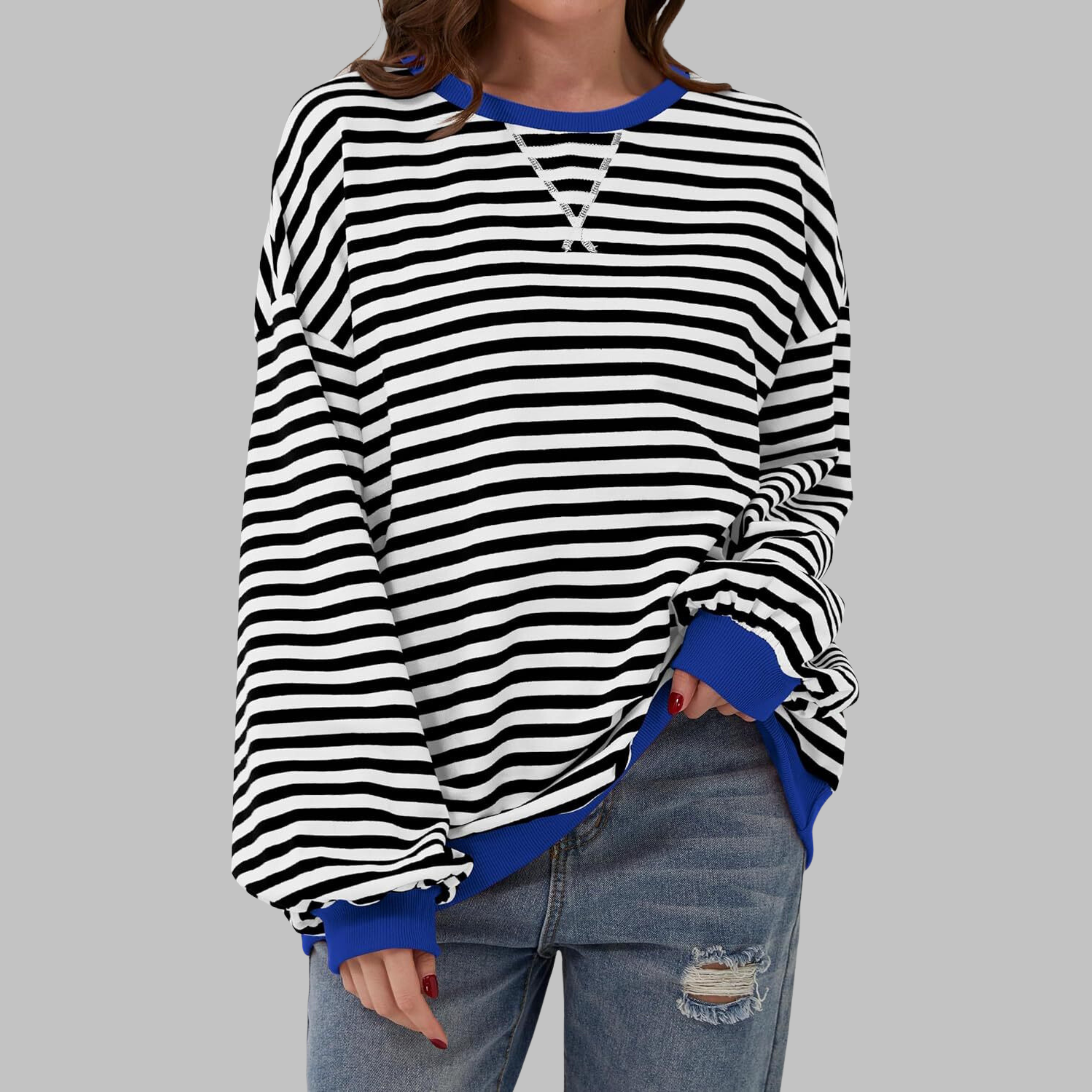 Casual Striped Sweatshirt | Effortless Weekend-to-Weekday Polish