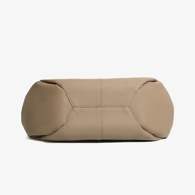 Genuine Pebbled Leather Tote Bag With Pouch | Effortless Everyday Elegance