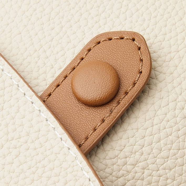 Women’s Luxury Pebbled Leather Top-Handle Bag | Cloud Charm Elegance